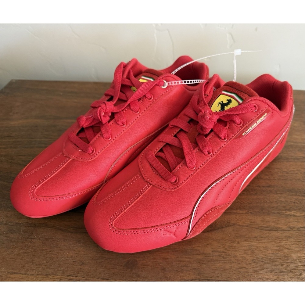 PUMA Scuderia Ferrari Speedcat Lace Up  Mens Red Sneakers Casual Shoes Size 9